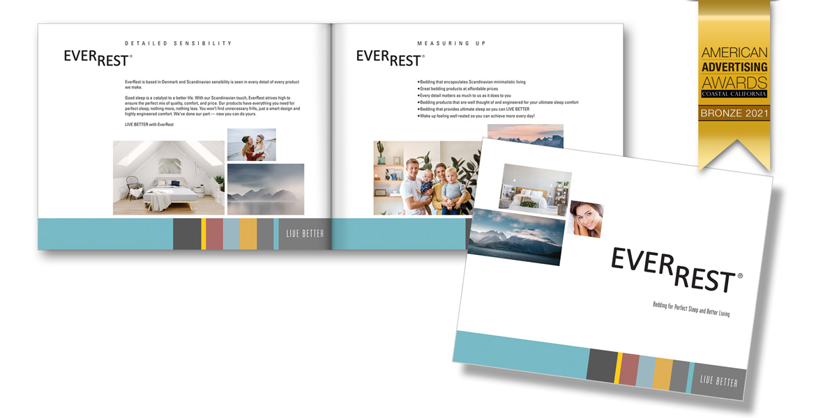 San Luis Obispo Branding Brochure Designer - Graphic Design Firm - EverRest Brand Marketing Brochure - American Advertising Awards Winner - Studio 101 West Marketing & Design