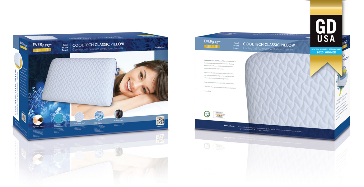 Award Winning Package Design - Pillow Packaging Design - Graphic Design USA Awards Winner - GDUSA Health and Wellness 2023 Winner - Central Coast of CA Graphic Designer- Studio 101 West Marketing and Design