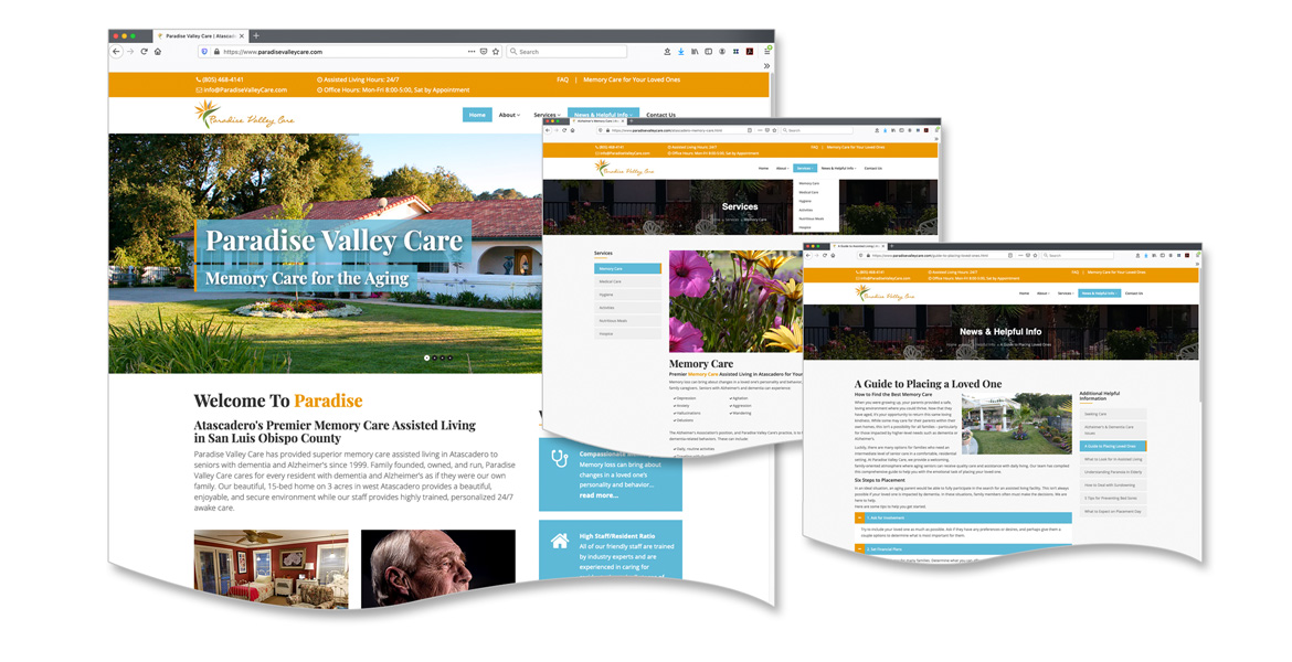 Web Development - Atascadero Website Designer - Website Programmer - Assisted Living Website Design - HTML Website Designer - Studio 101 West Marketing & Design